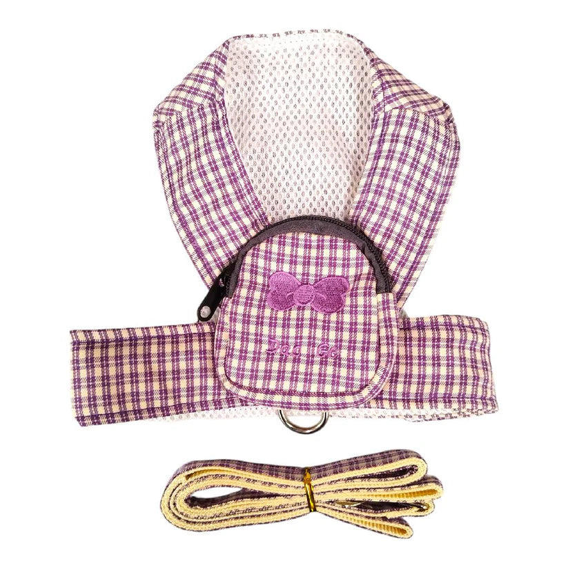 Kit de Paseo para Perro o Gato Talla Chica | Correa con Pechera y Mochila, Dispensador de Bolsas con Linterna, LED Clip, Agua y Alimento, Higiene