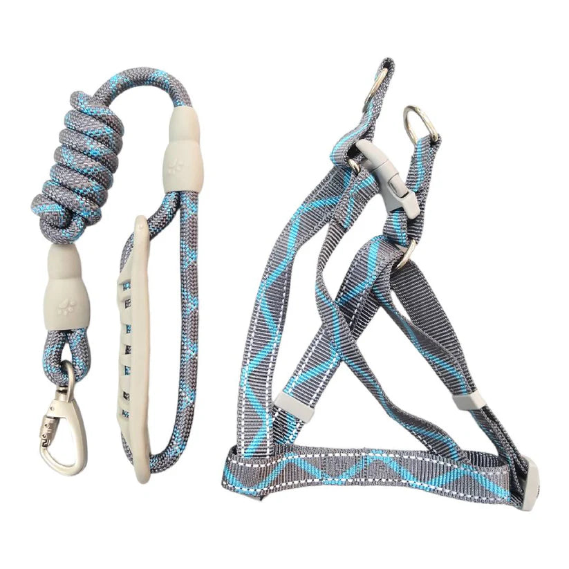 Kit de Viaje en Auto para Mascotas Perro o Gato talla chica | Arnés de Seguridad y Correa, Bebedero y comedero Portátil, Transportadora, Linterna Collar y Cama para Mascotas