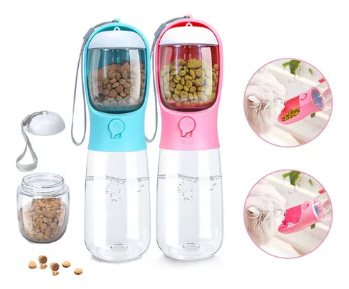 Kit de Paseo para Perro Grande | Correa Trenzada con Collar, Dispensador de Bolsas con Linterna, LED Clip, Agua y Alimento, Higiene y Seguridad