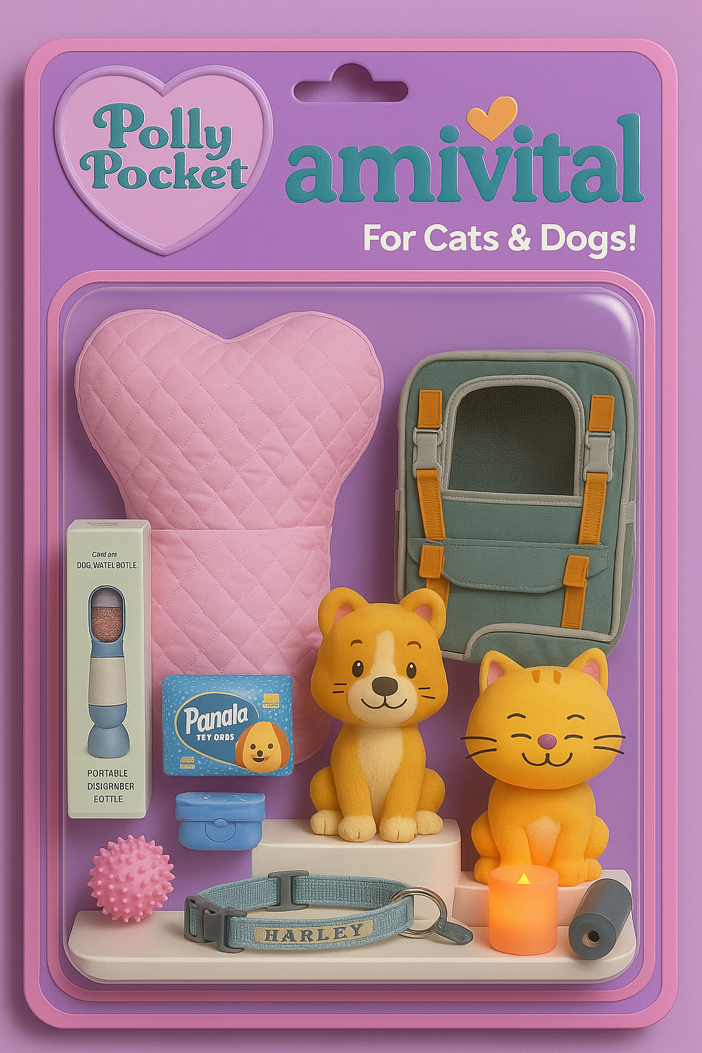 Kit de Viaje en Auto para Mascotas Perro o Gato talla chica | Arnés de Seguridad y Correa, Bebedero y comedero Portátil, Transportadora, Linterna Collar y Cama para Mascotas