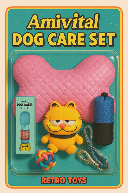 Paquete Mascota Office-Friendly talla chica / mediana| Cama Pequeña para Oficina, Dispensador de Agua y Comida Compacto, Juguete Antiestrés y bolsa tipo morral