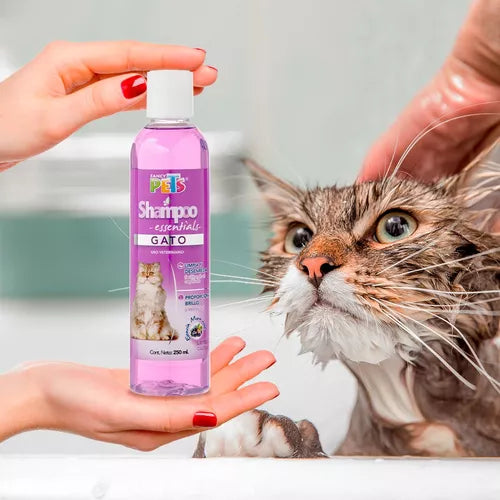 Kit de Baño Completo para Gatos | Bolsa de Baño, Shampoo, Cepillos, Toallitas, Collar Antipulgas y Más | Higiene y Cuidado Felino